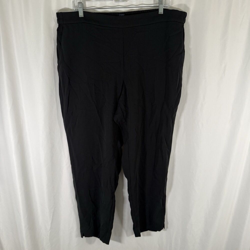 J. Crew Jamie Pant Womens 18 Solid Black Pull On Elastic Waist Pockets High Rise
